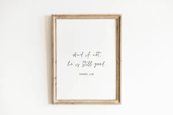 Christian Poster Daniel 3:18, Minimalist Wall Art