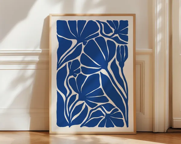 Matisse-Style Abstract Flower Art Print, Mid-Century Modern