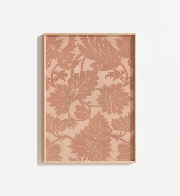 Vintage Pink Floral Tapestry Print, Textile Wall Art