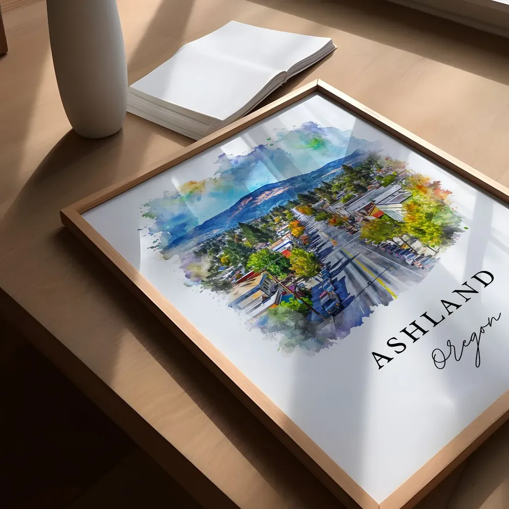 Ashland, Oregon Travel Poster, Custom Text - Image 5