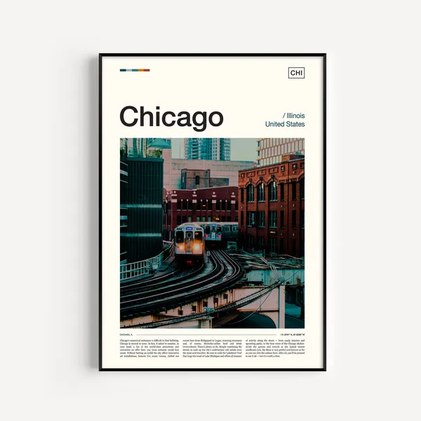 Chicago Travel Poster, City Art Print