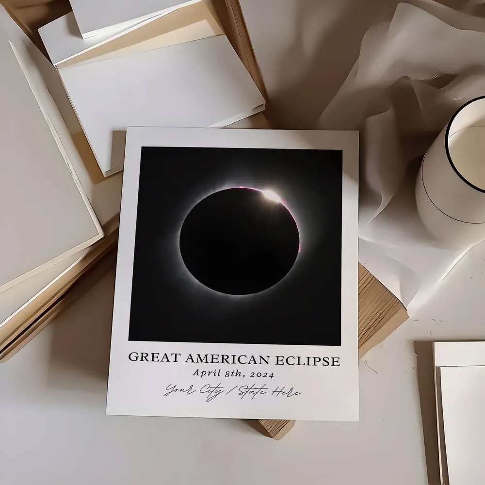 Solar Eclipse 2024 Custom Town Travel Poster - Image 6