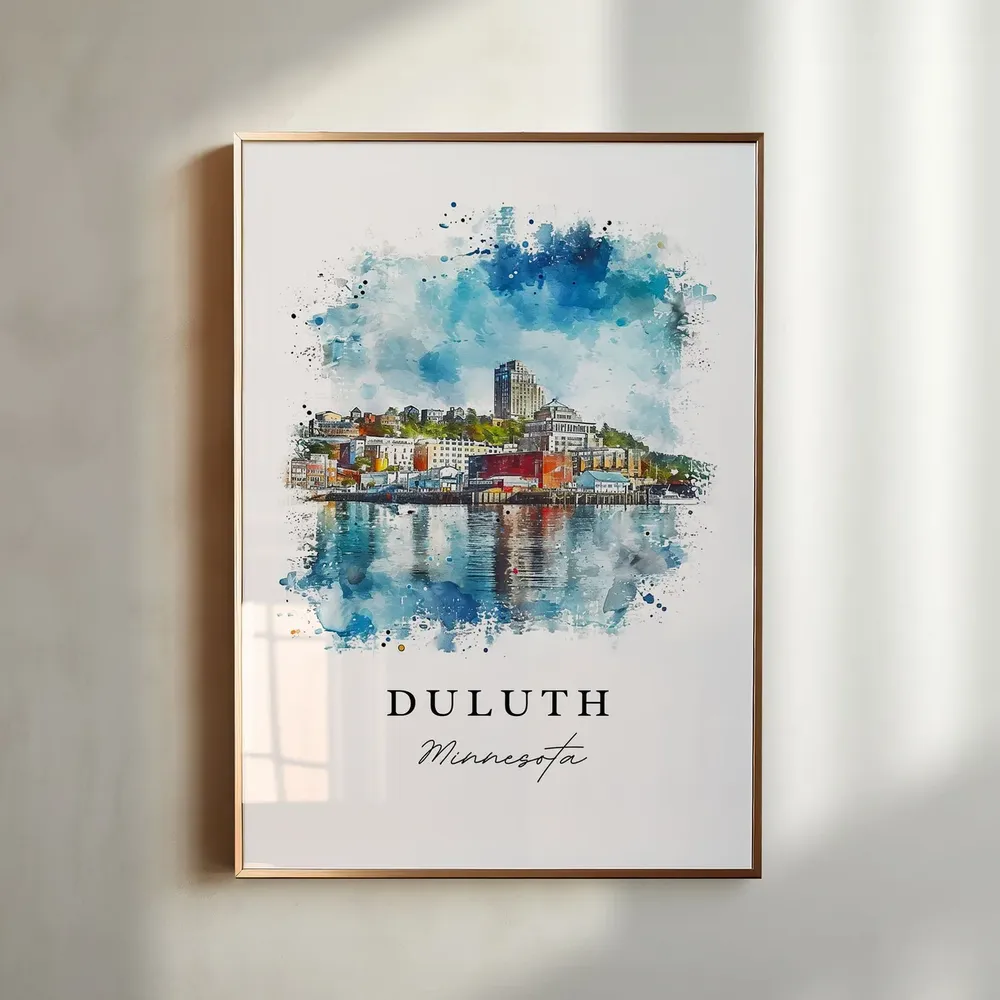 Duluth MN Travel Poster, Custom Text Wall Art