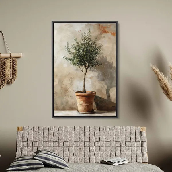 Olive Tree In Clay Pot Art Print, Nature Decor