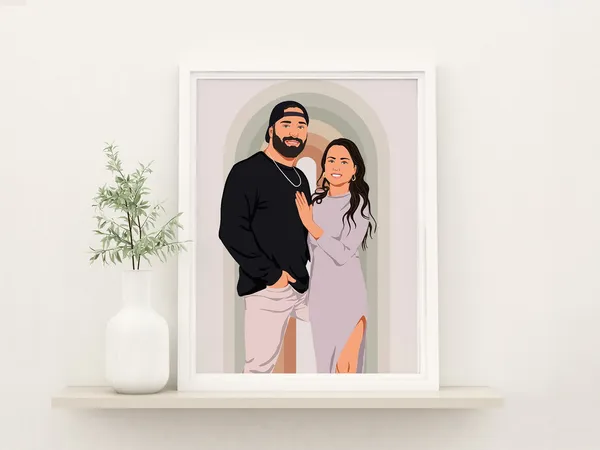 Couple Portrait Just Because Gift Poster
