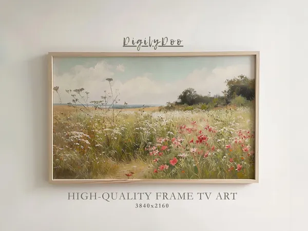 Vintage Country Summer Meadow Floral Art Print