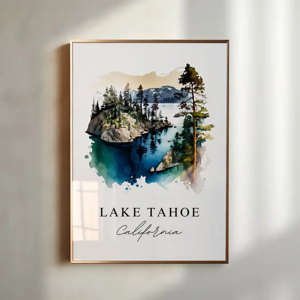 Lake Tahoe California Travel Poster, Custom Text