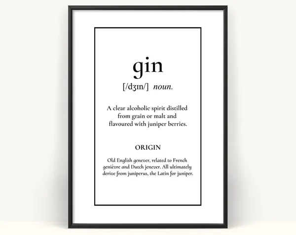 Gin and Tonic Gift, Gin Lover Bar Art Print