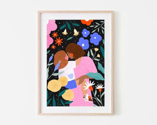 Mum And Daughter In Bloom Art Print, Motherhood