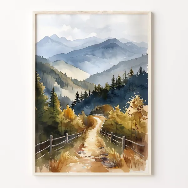 Great Smoky National Park Watercolor Art Print