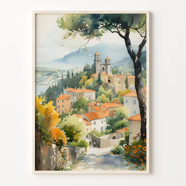 Sintra Watercolor Painting, Portugal Travel Poster