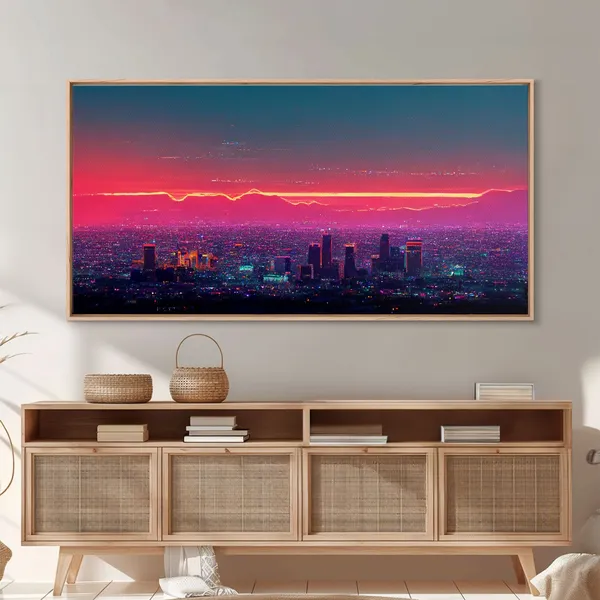 Los Angeles Sunset, Vaporwave California Art Print