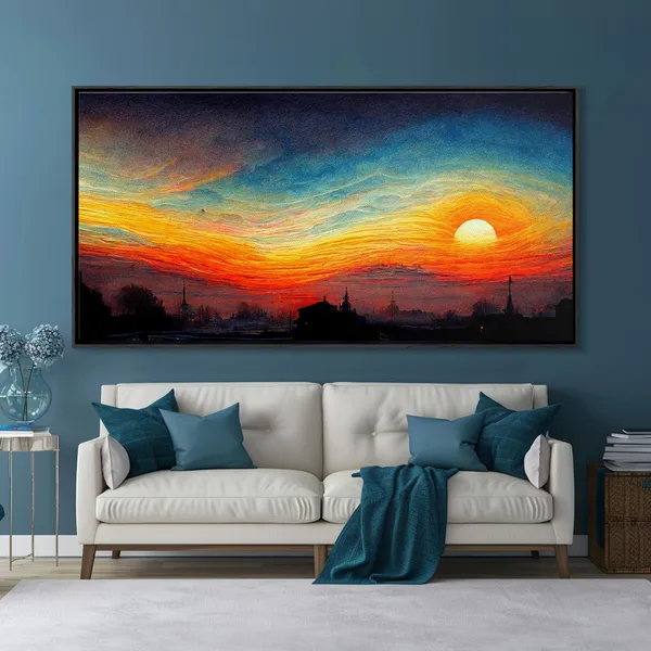Beautiful Sunset Ink Painting Style Art Print