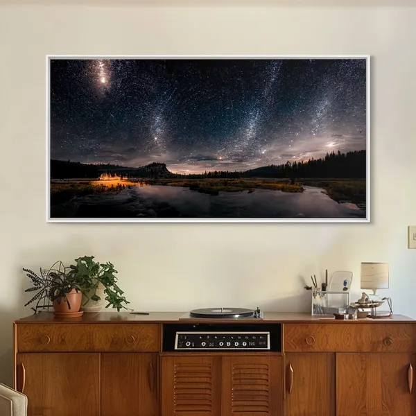 Mountain Night Sky Landscape Minimalist Art Print
