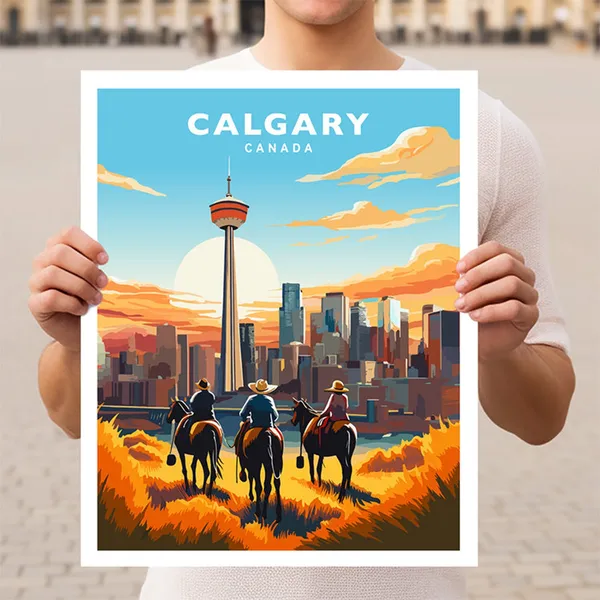Calgary Canada Travel Poster, Place-Inspired Wall Art