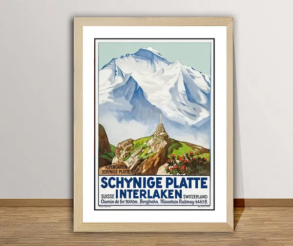 Schynige Platte Interlaken Berner Oberland Travel Poster