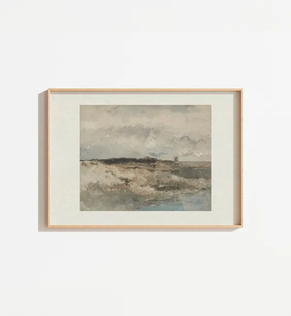 Vintage Muted Coastal Landscape Beach Art Print
