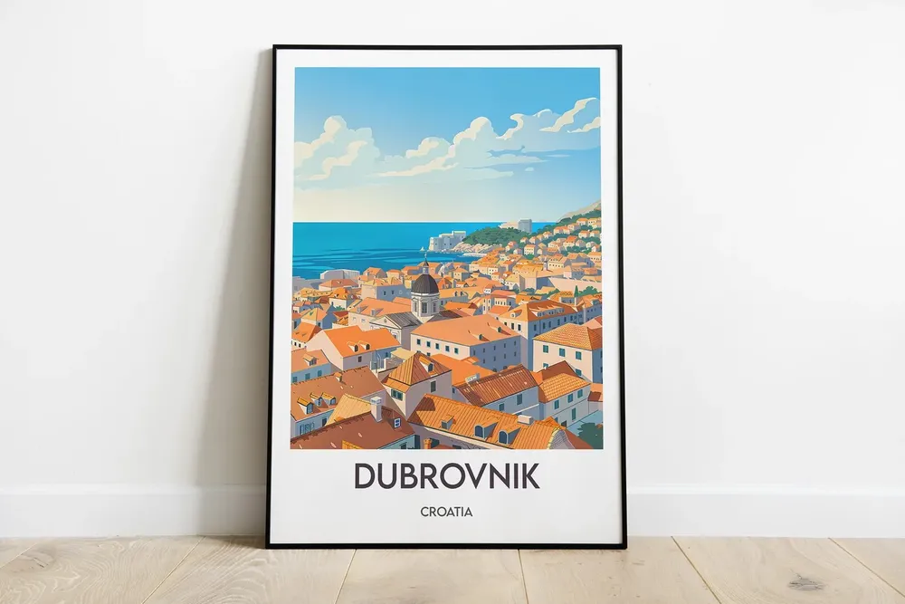 Dubrovnik Wall Art Illustration Poster