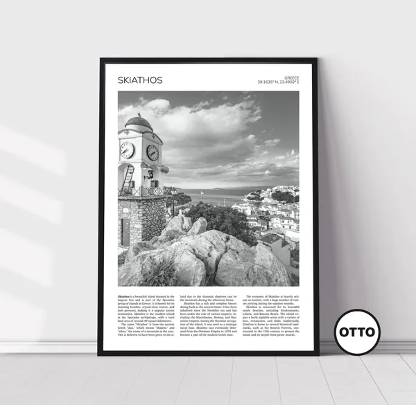 Skiathos Old Town of Chora, Greece Travel Poster