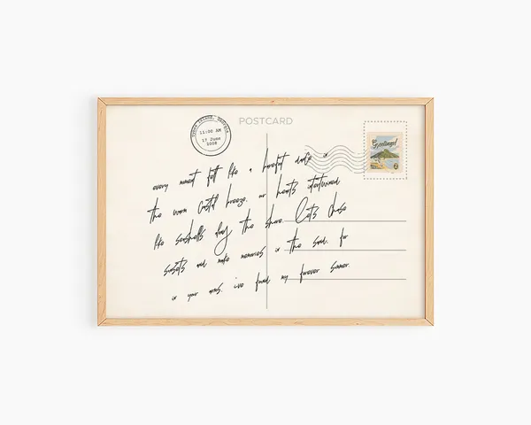 Coastal Love Letter Beach Aesthetic Art Print