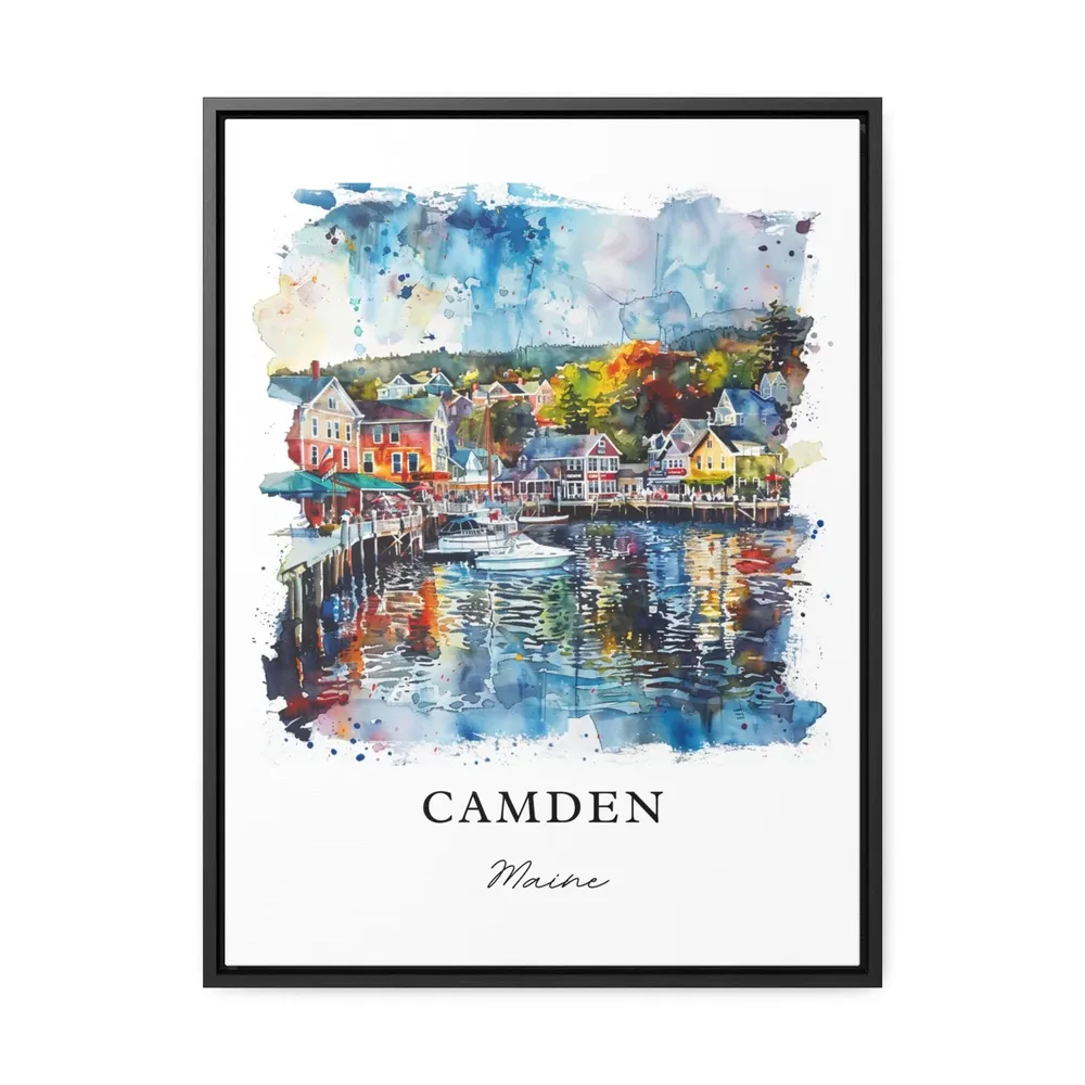 Camden Maine Travel Poster, Penobscot Bay Watercolor - Image 3