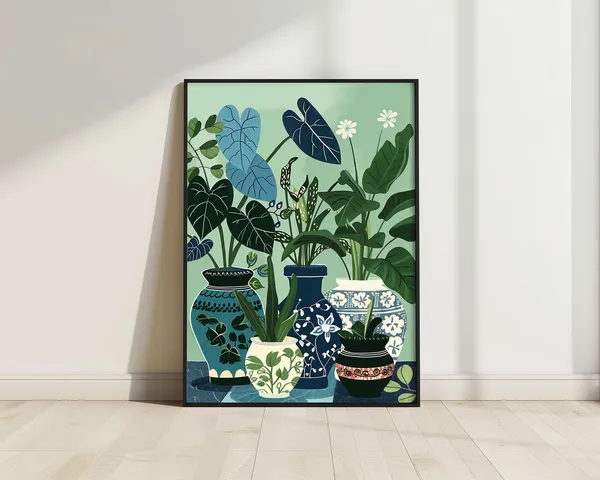 Boho Antique Vases Botanical Still Life Art Print