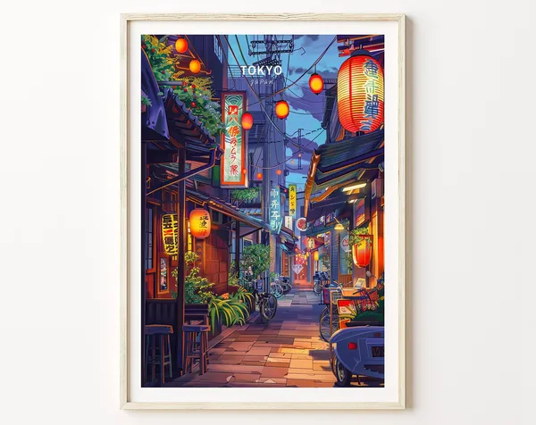 Tokyo Japan Travel Poster, Japanese Cityscape Print