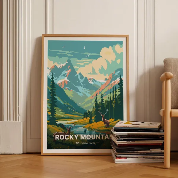 Rocky Mountain National Park Travel Poster, Landscape