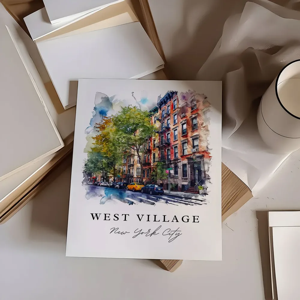 West Village NYC Watercolor Travel Art Print - Image 6
