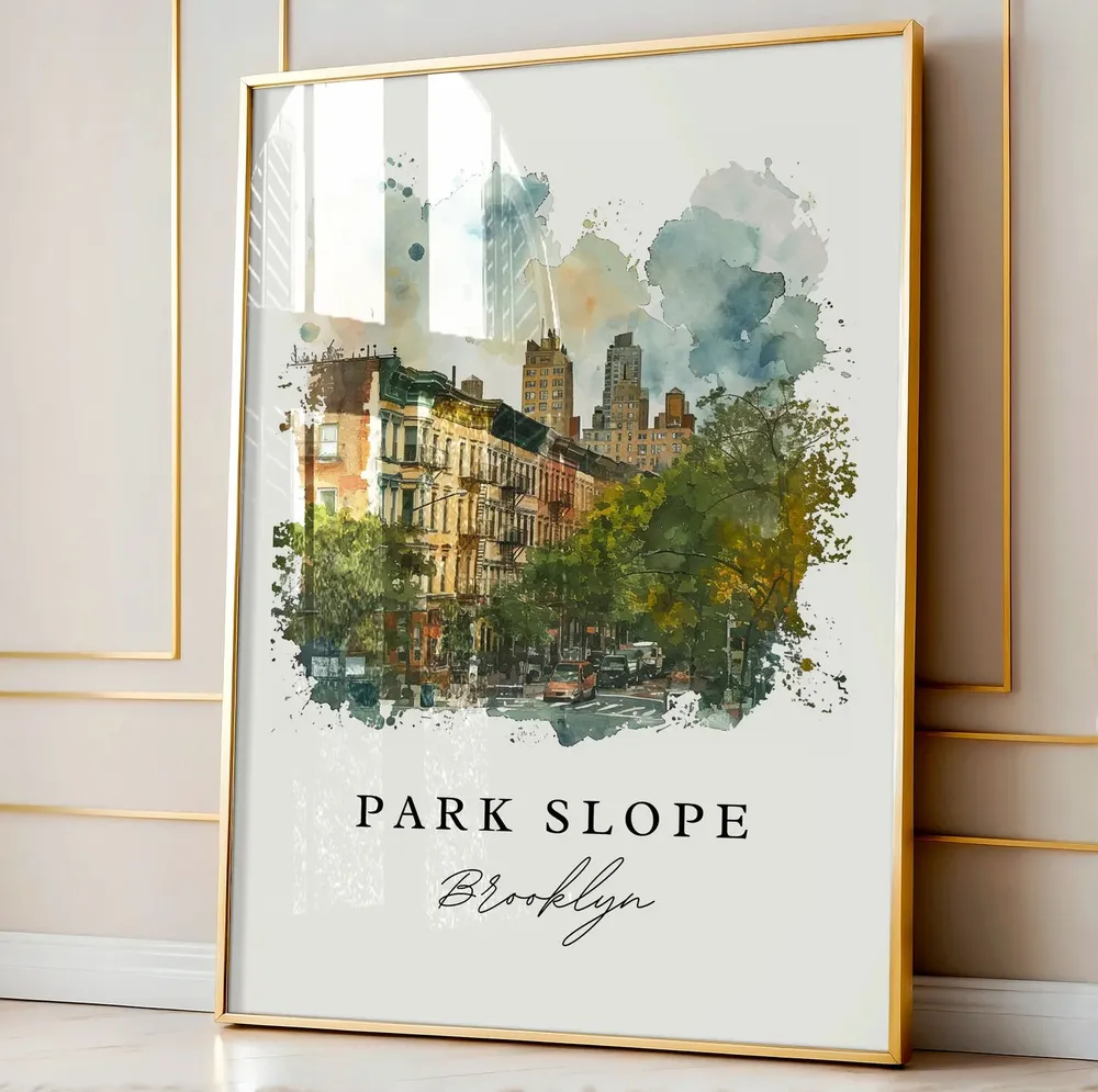 Park Slope NYC Travel Poster, Brooklyn Custom Text - Image 4