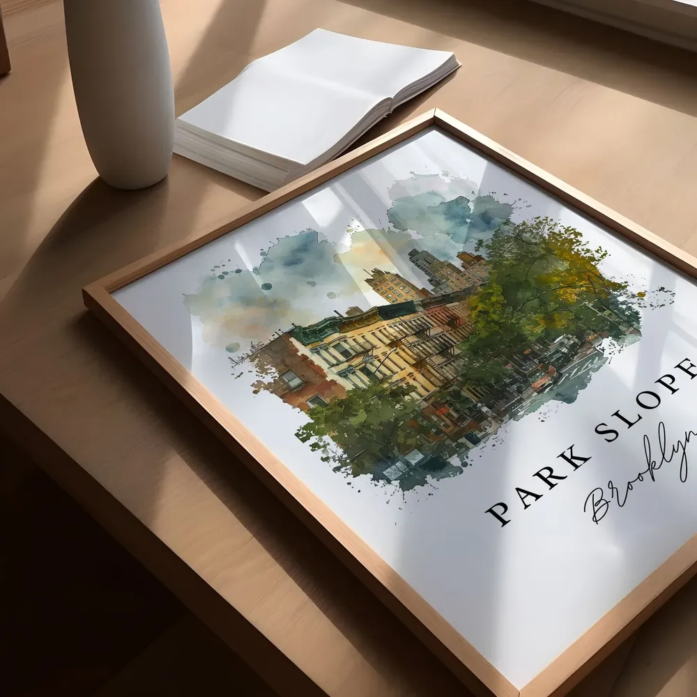 Park Slope NYC Travel Poster, Brooklyn Custom Text - Image 5