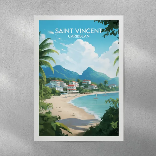 Saint Vincent Travel Poster, Custom Personalized Gift
