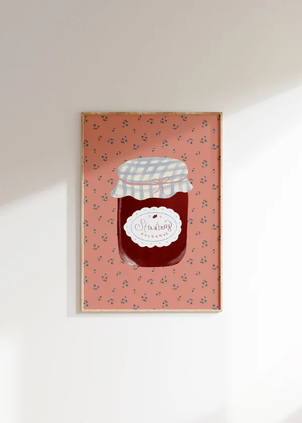 Strawberry Jam Aesthetic Kitchen Decor Art Print
