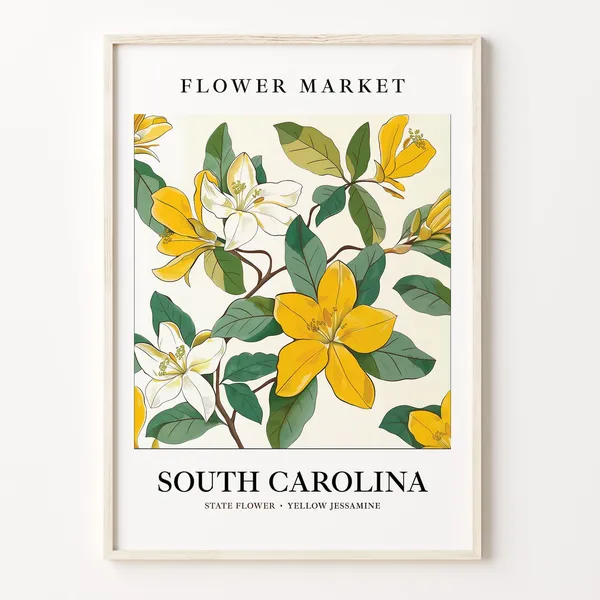 South Carolina State Flower, Yellow Jessamine Art Print