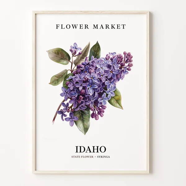Idaho State Flower Syringa Art Print, Botanical Decor
