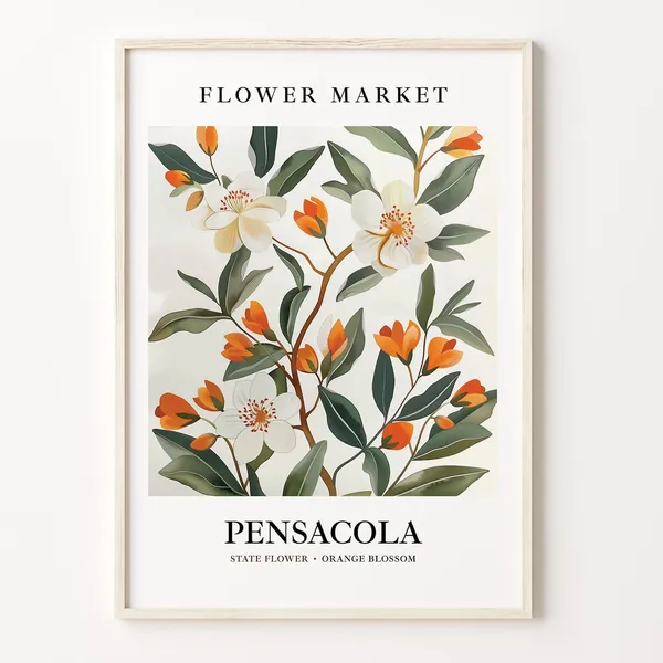 Pensacola Florida Flower Market Art Print