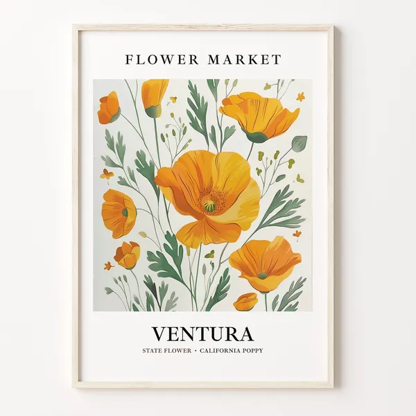 Ventura Flower Market California Poppy Art Print