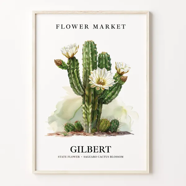 Gilbert Arizona Flower Market Botanical Art Print