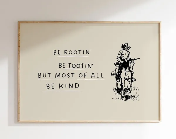 Minimalist Cowboy Quote Art Print, Western Vintage