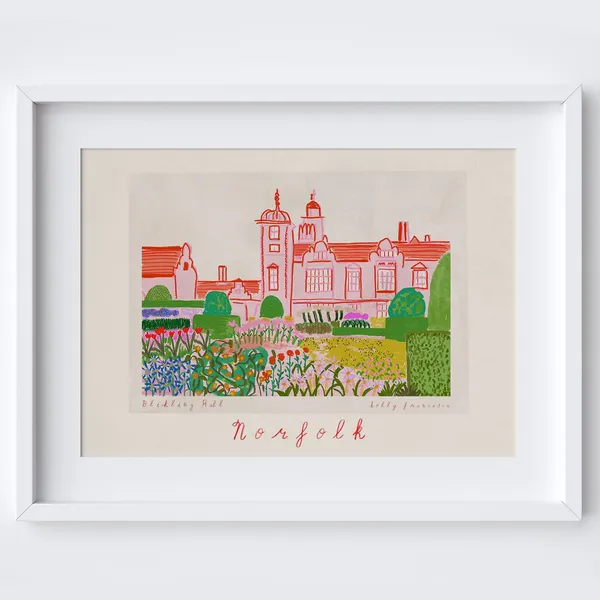 Blickling Hall Norfolk Painted Scene Travel Poster