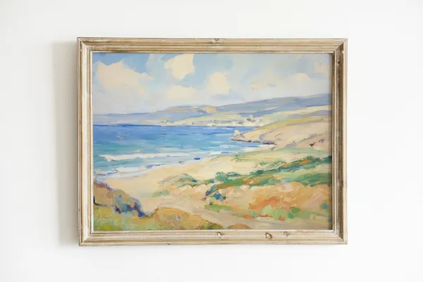 Coastal Beach Print, Vintage Ocean Wall Art