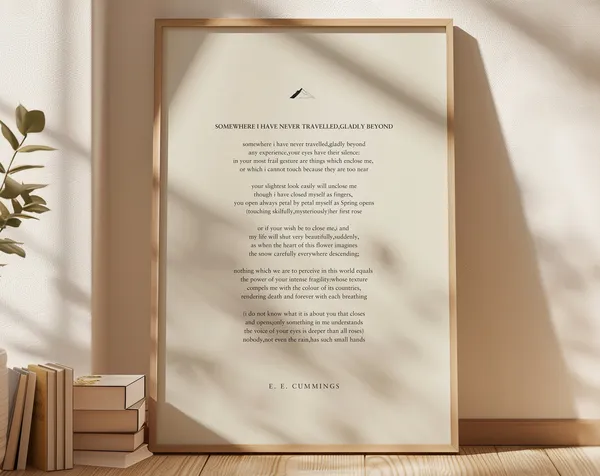 E. E. Cummings Poem Print, Literary Wall Art