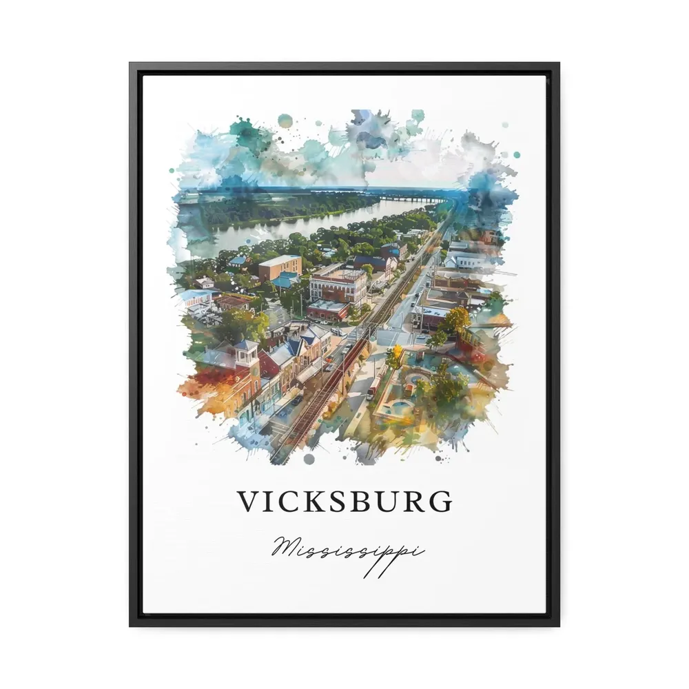 Vicksburg MS Watercolor Travel Poster - Image 3