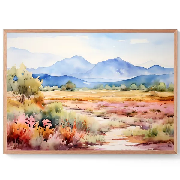 Marys Peak Watercolor Art Print, Oregon Mountain
