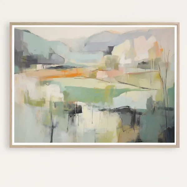 Neutral Abstract Landscape Watercolor Art Print