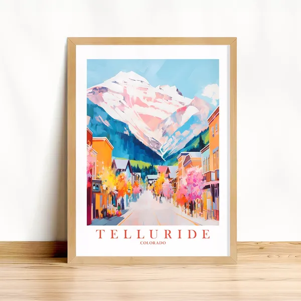 Telluride Retro Watercolor Travel Poster Print