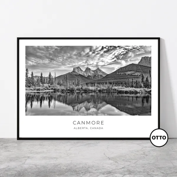 Canmore Three Sisters Travel Poster, Alberta Rockies