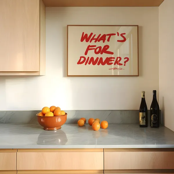 What's For Dinner? Mid-Century Typography Art Print