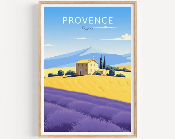 Provence Travel Poster For Home Decor Art Print