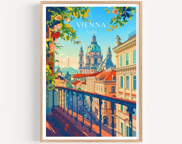 Vienna Travel Poster, Austria Art Print